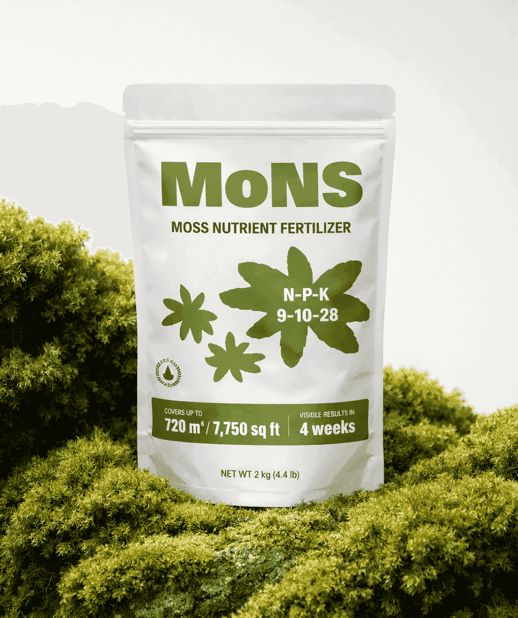 MoNS water-soluble powder fertilizer NPK 9-10-28 for commercial moss and sphagnum moss cultivation